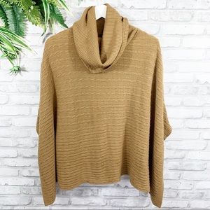 Colour Works • Brown Cowl Neck Knit Poncho